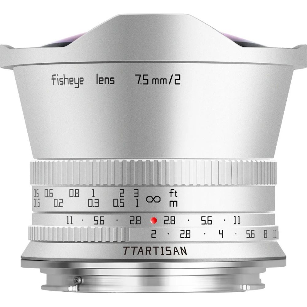 Objectif TTArtisan APS-C 7,5 mm F/2.0 à monture Canon RF argenté