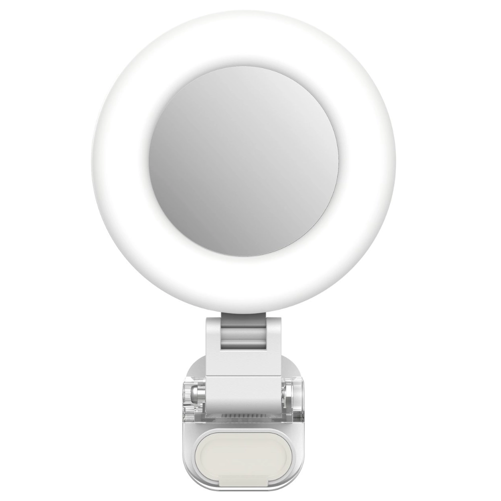 Telesin Mini anneau lumineux pour selfie avec pince pour smartphone - blanc