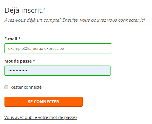 Se connecter à Kamera Express exemple