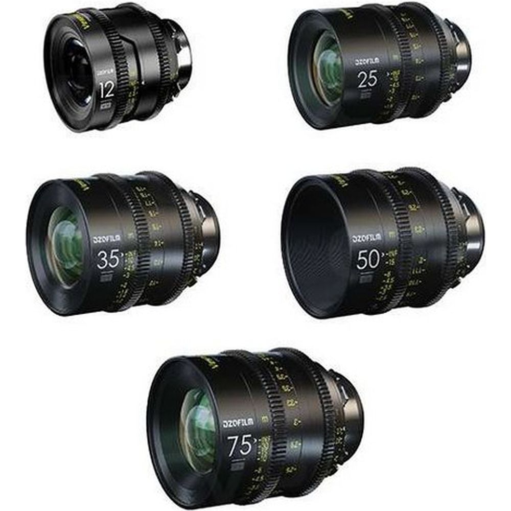 Kit d'objectifs DZOFilm Vespid Prime 5 - monture PL et EF (12/25/35/50/75mm T2.1) avec étui