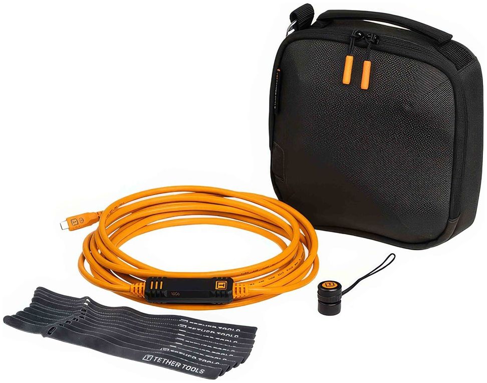 Tether Tools Starter Tethering Kit, Optima 10G, 15' (4.6m), straight orange