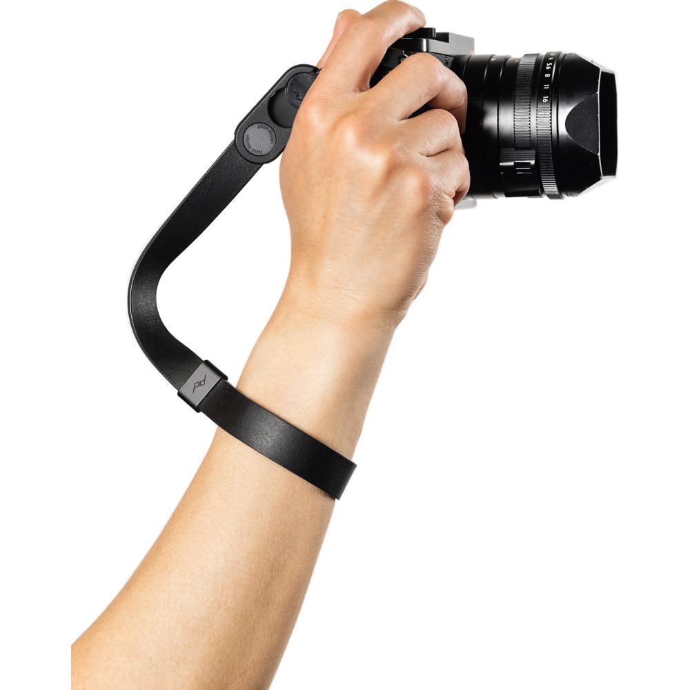 Sangle de poignet en cuir pour appareil photo Peak Design Cuff, noire