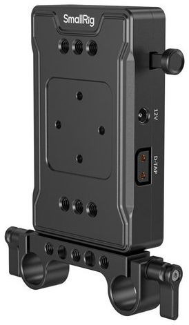 SmallRig 3498B Plaque d'adaptation de batterie pour montage en V (version de base) avec pince à tige double