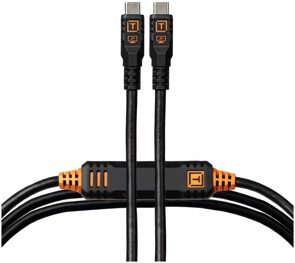 Tether Tools TetherPro Optima 10G USB-C, 15' (4,6m), noir droit