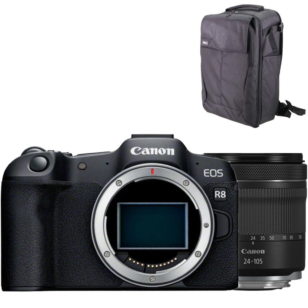 Canon EOS R8 + RF 24-105mm + sac à dos Think Tank Mover