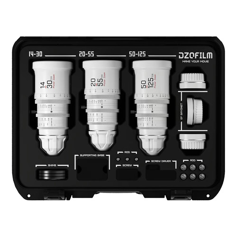 DZOFilm Pictor Zoom Bundle 14-30/50-125/20-55 T2.8 – Blanc