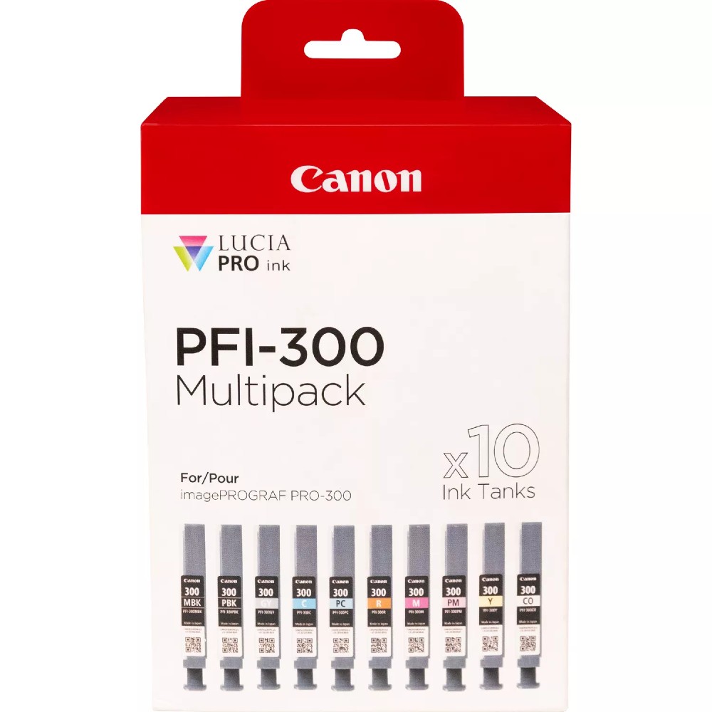 Canon PFI-300 MBK/PBK/C/M/Y/PC/PM/R/GY/CO paquet multiple