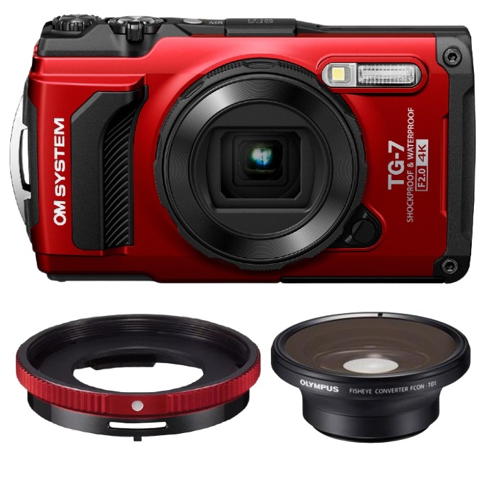 OM SYSTEM Tough TG-7 Kit Fisheye - Rouge