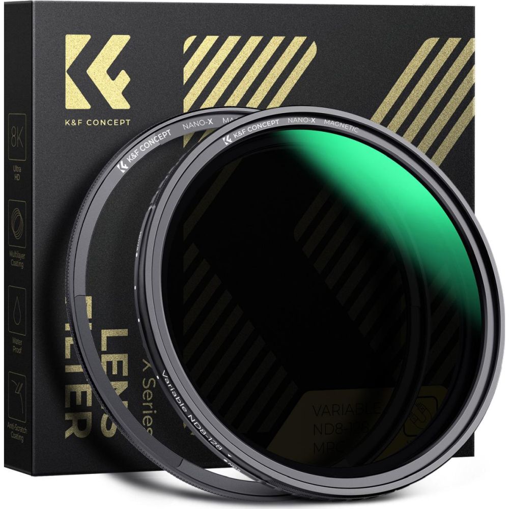 Filtre ND variable K&F Concept ND8-128 Nano X magnétique 55 mm