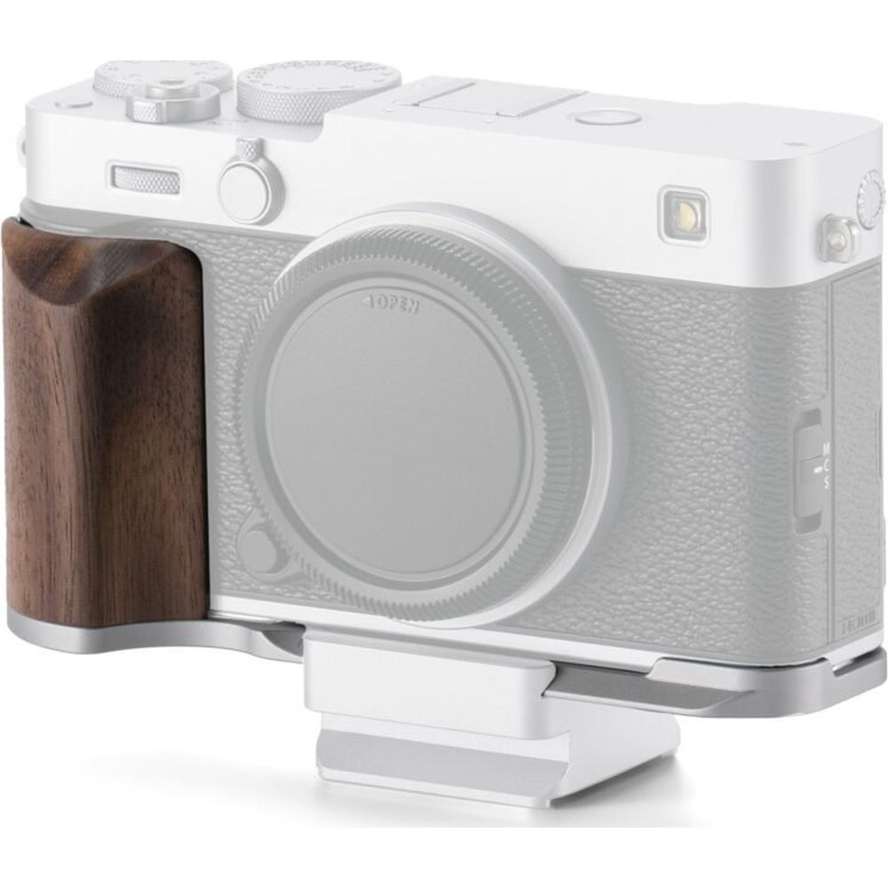 Plaque de montage Tilta avec poignée en bois pour Fujifilm X-E5 - Argent