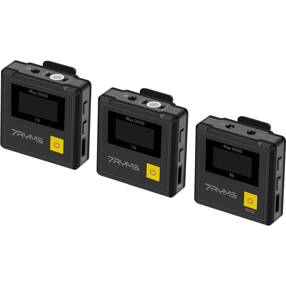 7RYMS iRay DW20 PRO microphone sans fil avec 2 émetteurs + étui