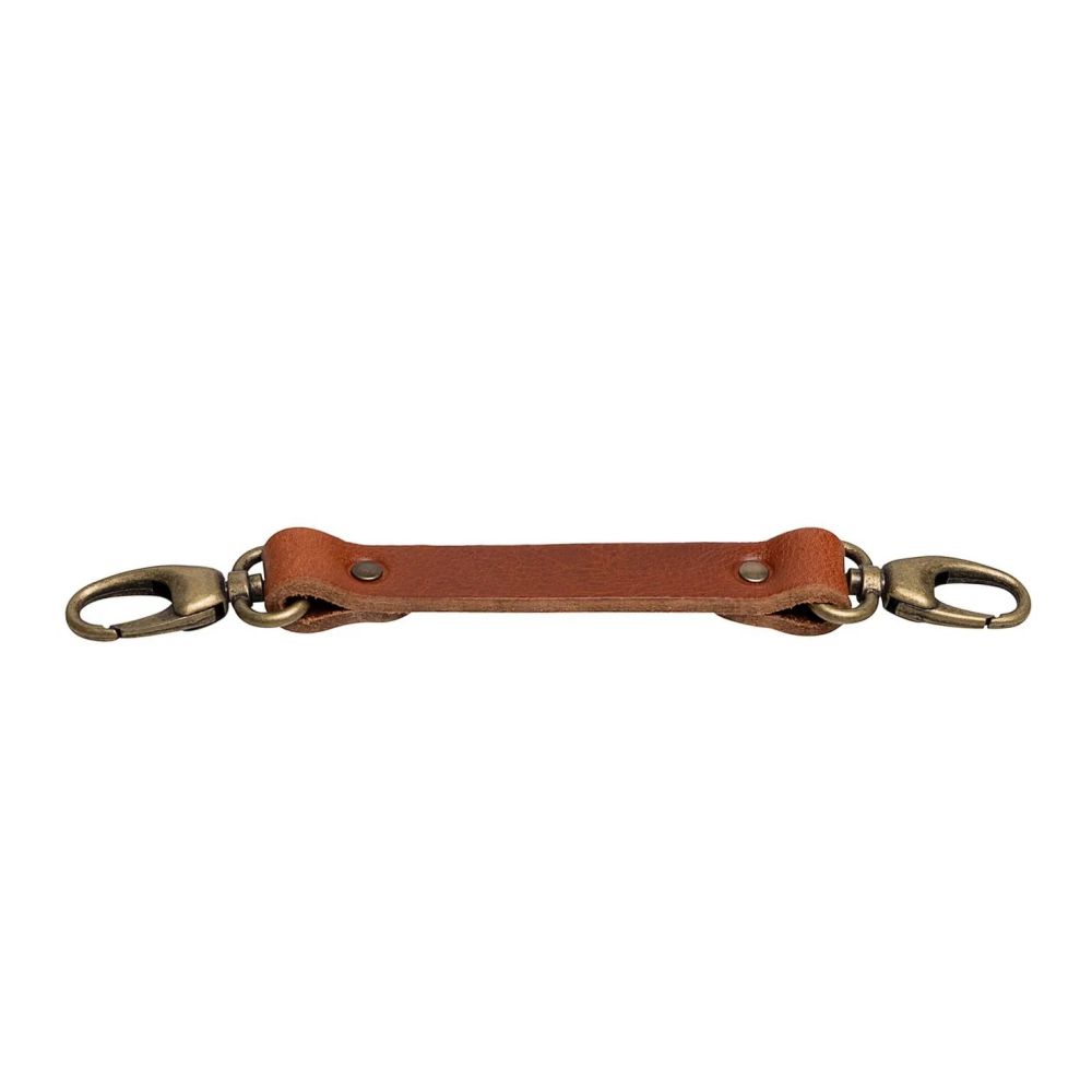 La sangle de poitrine Hantler Cognac / Vieil argent, large 33cm