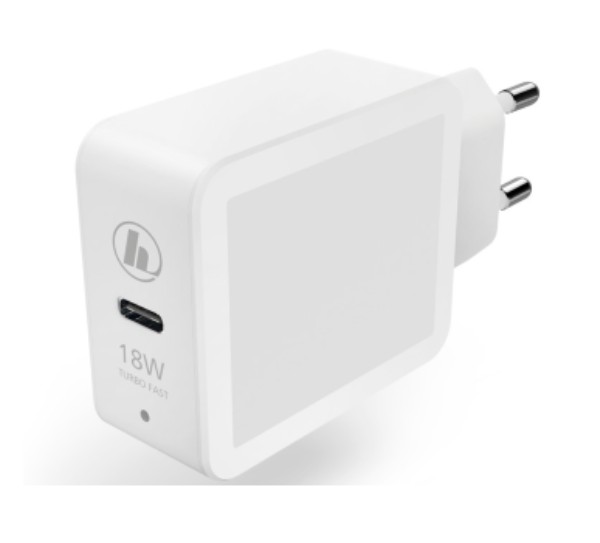 Chargeur Hama, Power Delivery (PD)/Qualcomm®, 18 W, blanc