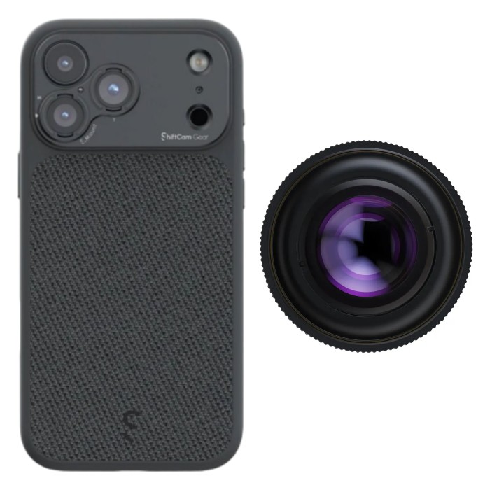ShiftCam Camera Case S.Mount - iPhone 17 Pro (Gris Foncé) + LensUltra 16 mm Grand Angle