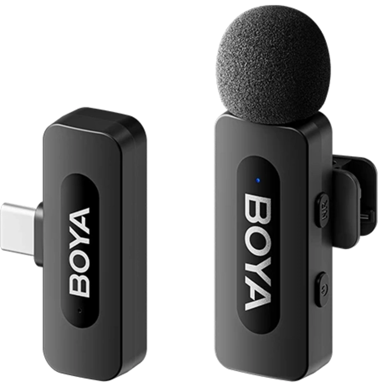 Boya BY-V10 V2.0 Microphone de Lavalier sans fil pour USB-C - 1 x TX et 1 x RX