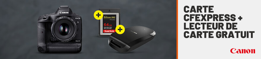 Une carte CFExpress gratuite de 64 Go + lecteur de carte