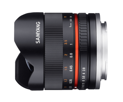 Samyang 8mm f/2.8 Fisheye II Canon EF-M zwart OUTLET