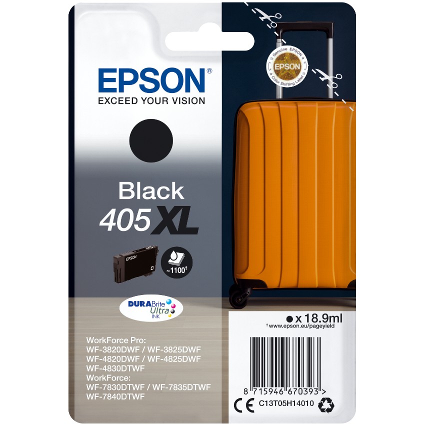 Epson singlepack Noir 405XL DURABrite Ultra encrer