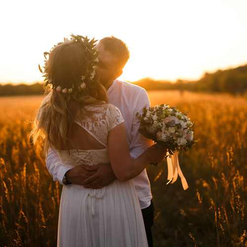 Fotografie Golden Hour in de schemering - trouwfoto