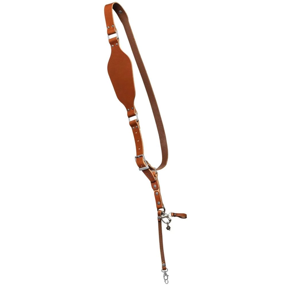The Hantler Camera Shoulder Strap Cognac / Old silver, Large