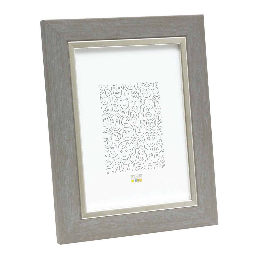 Deknudt Cadre photo gris clair avec jonc argenté 10x15 S45VF3