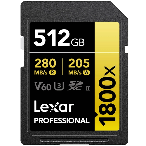 Lexar Professional Gold Carte SD UHS-II - R280/W205 MB/s - 512GB - V60