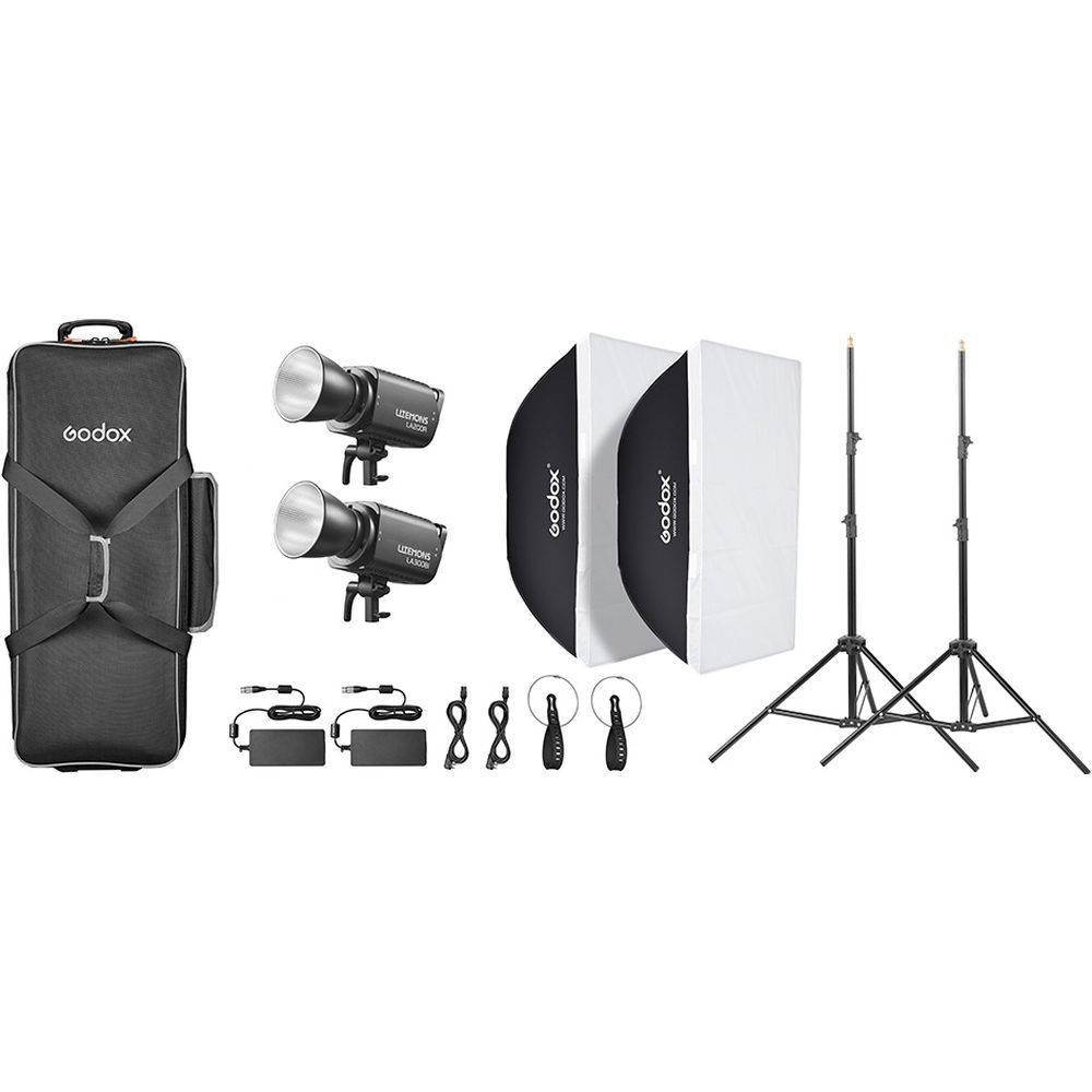 Godox Litemons LA300Bi Bi-colour LED Video Light 2 Light Kit (noir)
