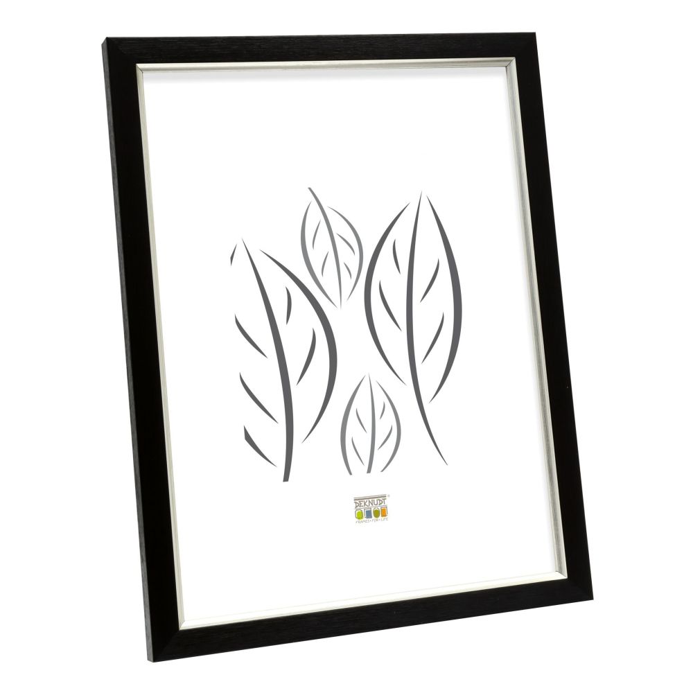 Cadre Deknudt en noir avec passepoil argenté 15x20 S46AF2