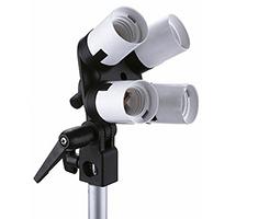 Falcon-Eyes Support de lampe LH-4E27LS 4 x E27 avec Support inclinable