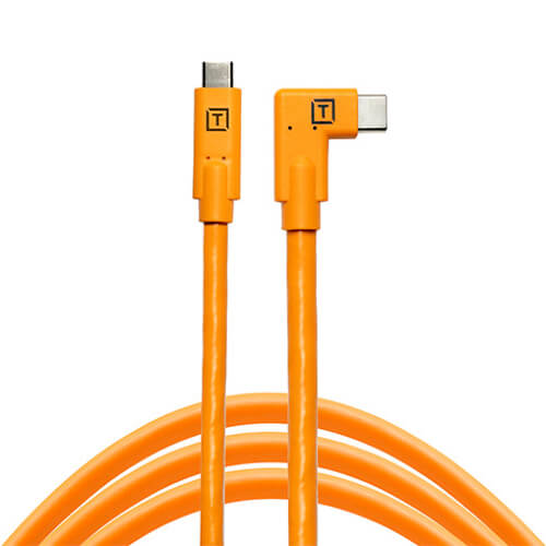 Outils d'attache TetherPro USB-C vers USB-C à angle droit - orange