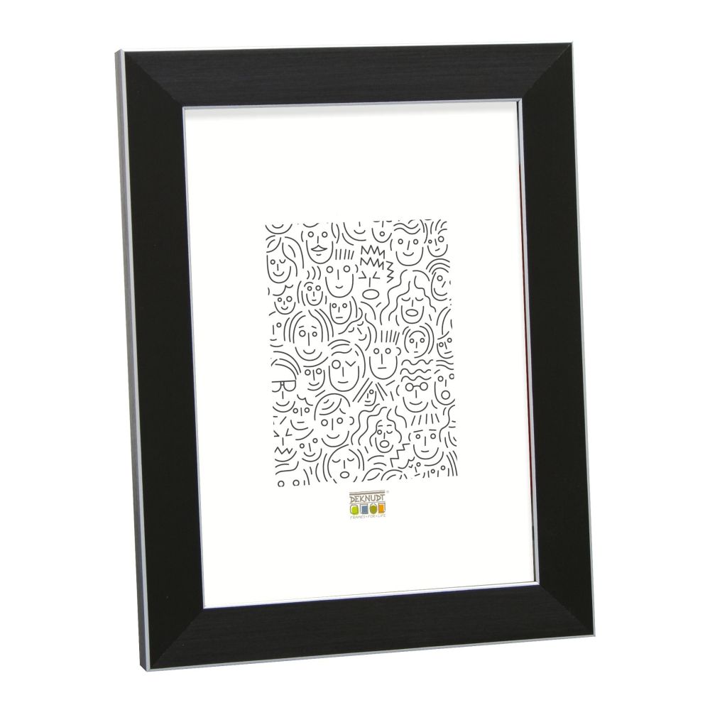 Deknudt Cadre photo noir avec bordure argentée 20x20 S41VK2