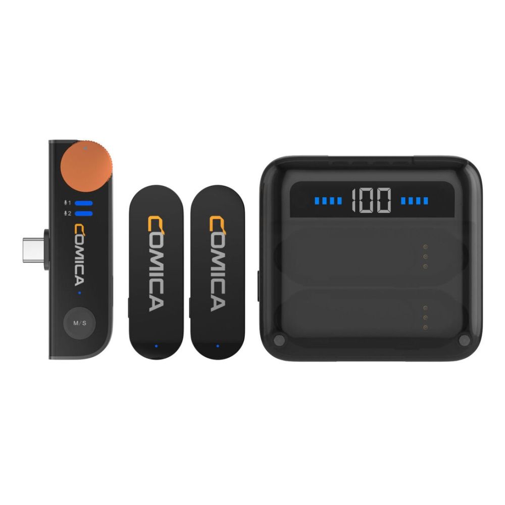 Comica Microphone sans fil pour smartphone 2,4GHz 2 émetteurs USB-C