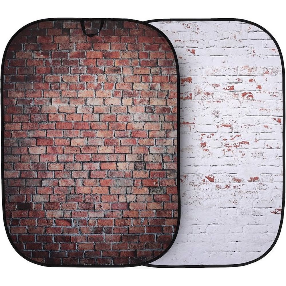 Manfrotto Toile de fond pliante Urban 1,5x2,1m rouge classique/brique blanche vieillie