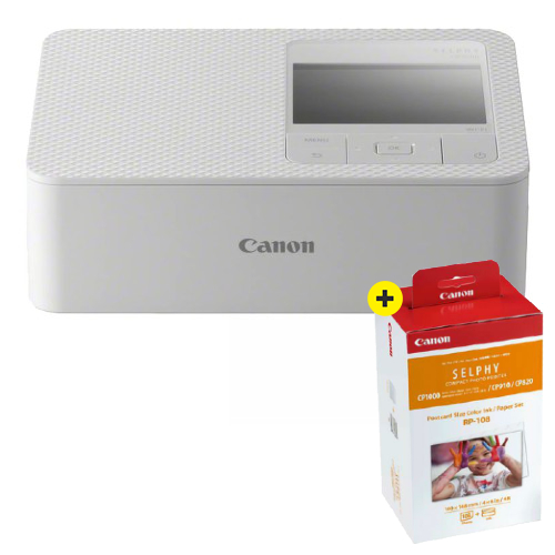 Canon SELPHY CP1500 Blanc + RP-108 Papier 10X15, 108 impressions